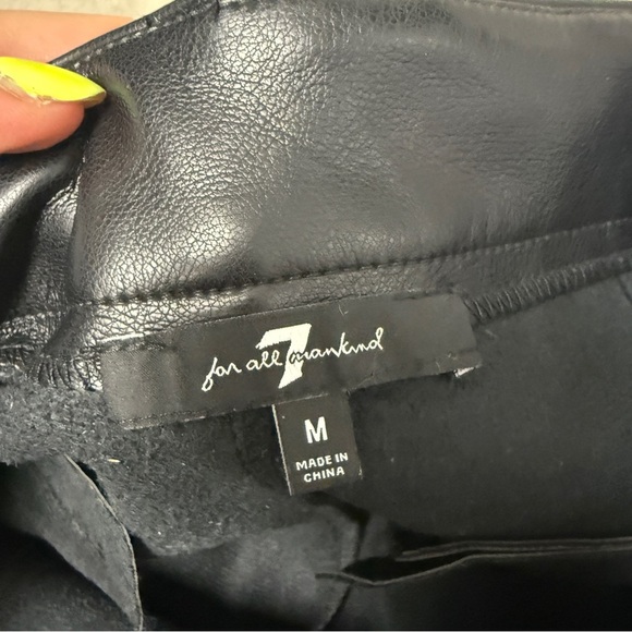 7 for all Mankind black faux leather wide leg crop pants - Picture 8 of 13